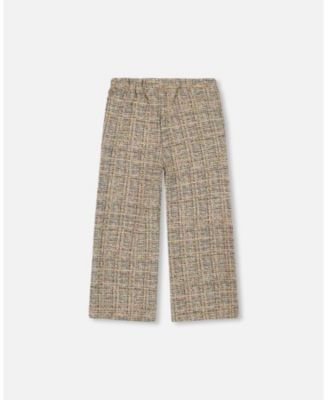 Girl Tweed Flare Pants Beige and Black - Toddler|Child