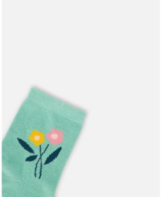 Girl 3-Pack Knit Socks Pink and Green - Toddler|Child