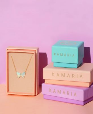 Mini Butterfly Necklace with Lab-Grown Opal in 14k Gold Plated Sterling Silver