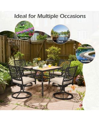Patio Square Dining Table Metal Bistro Table Garden Poolside Backyard