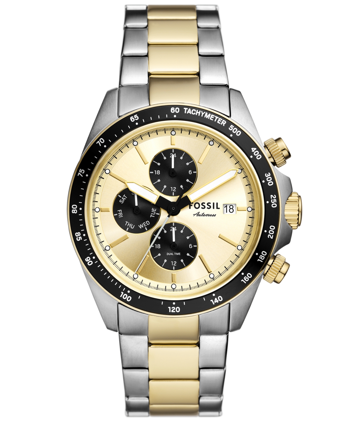 Men's Autocross Multifunction Two-Tone Stainless Steel Watch, 42mm - Two-Tone