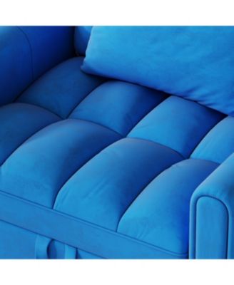 Foldable Velvet Sofa Bed with Adjustable Backrest