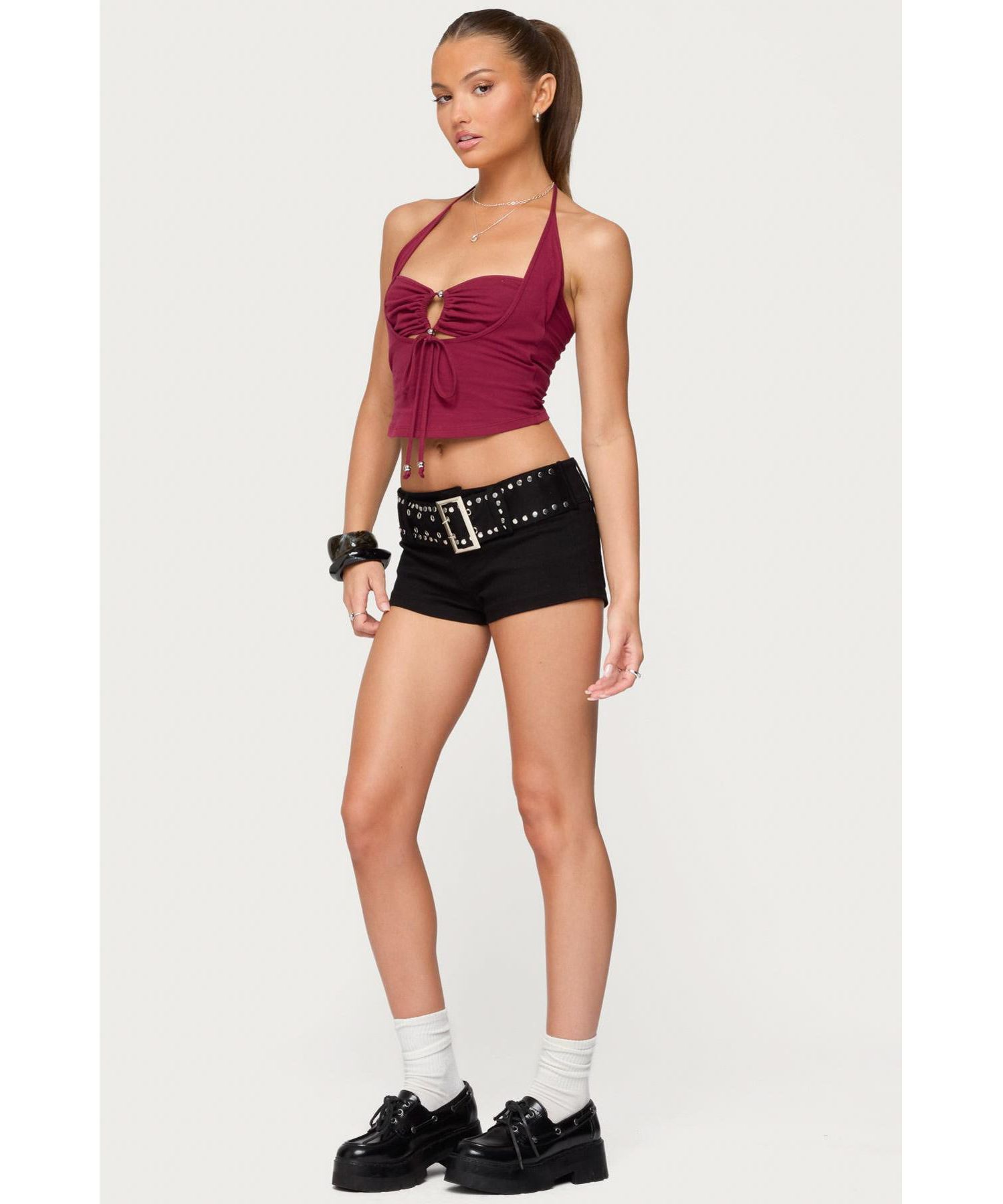Womens Ayana Layered Bandeau Halter Top