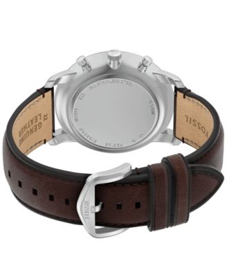 Men's Neutra Chronograph Brown Leather Watch, 44mm