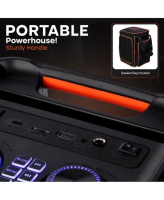 Portable BT Party Speaker with Built-in Rechargeable Battery, TWS Function, Mic Input, Mic Echo Control, Bass and Treble Control