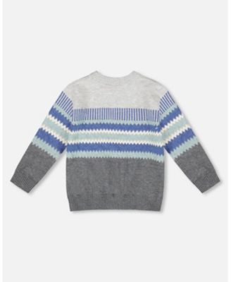 Baby Boys Knitted Jacquard Sweater Dark Gray