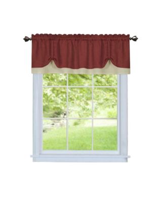 Country Farmhouse Flax Linen Tie Up Window Valance - 58 in. W x 14 in. L
