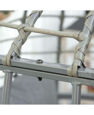 Outdoor Wicker Egg Chair with Cushions and Swivel Seat,