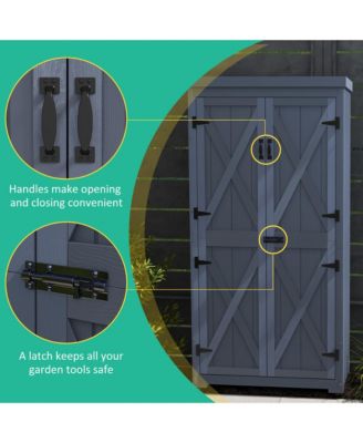 Outdoor Storage Cabinet with Waterproof Metal Roof,