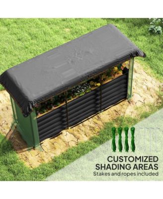 Galvanized Raised Garden Bed with Crop Cage & Shade Cloth,