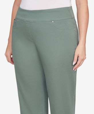Plus Size Soft Denim Faux Pocket Pants