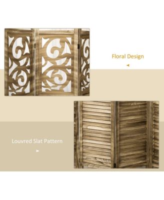 5.5' 4 Panel Room Divider, Double Hinged Privacy Screens,