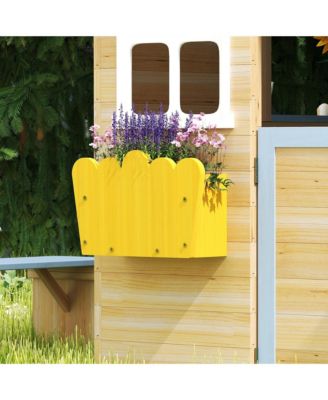 44.5" Wooden Playhouse for Kids Outdoor Garden Pretend Play Games