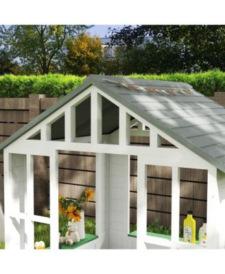 Playhouse for Kids Outdoor with Doors, Windows,