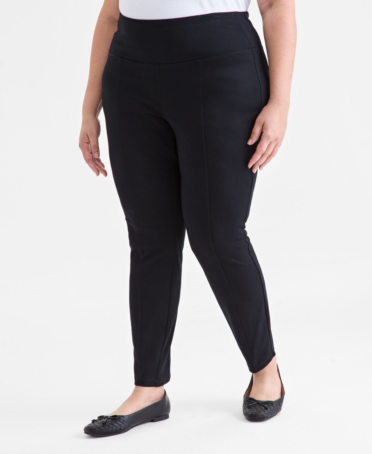 Plus Size Pull-On Ponte Pants