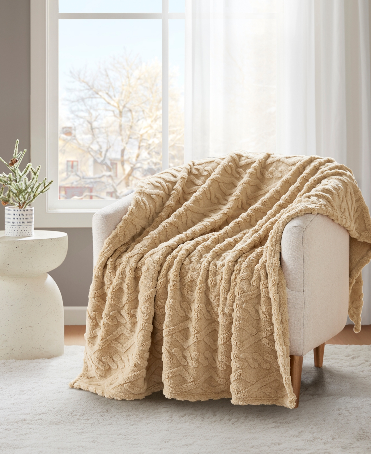 Premier Comfort Cozy Cable Throw Blanket, 50" x 60" (A $30.00 Value)