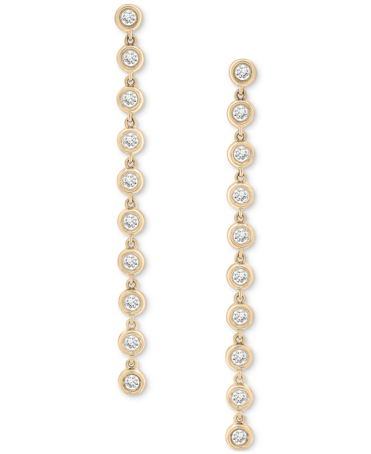 Diamond Bezel Drop Earrings (1 ct. t.w.) in 14k Gold, Exclusively at Macy's - Yellow Gold