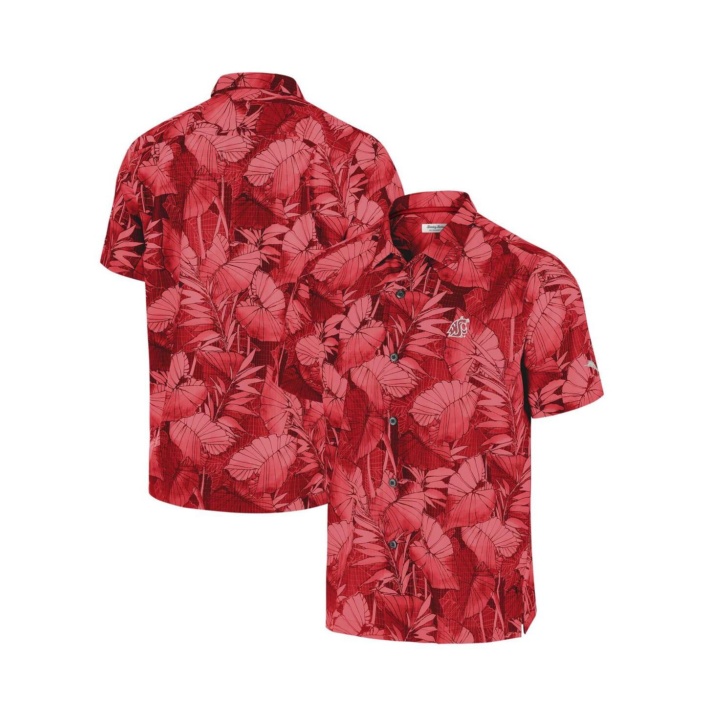 Мужская рубашка Tommy Bahama Crimson Washington State Cougars Coast Nuevo Fronds Button-Up — фото 1