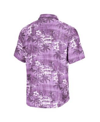 Men's Purple Baltimore Ravens Coconut Point Isla Palmetta Camp Button-Up Shirt