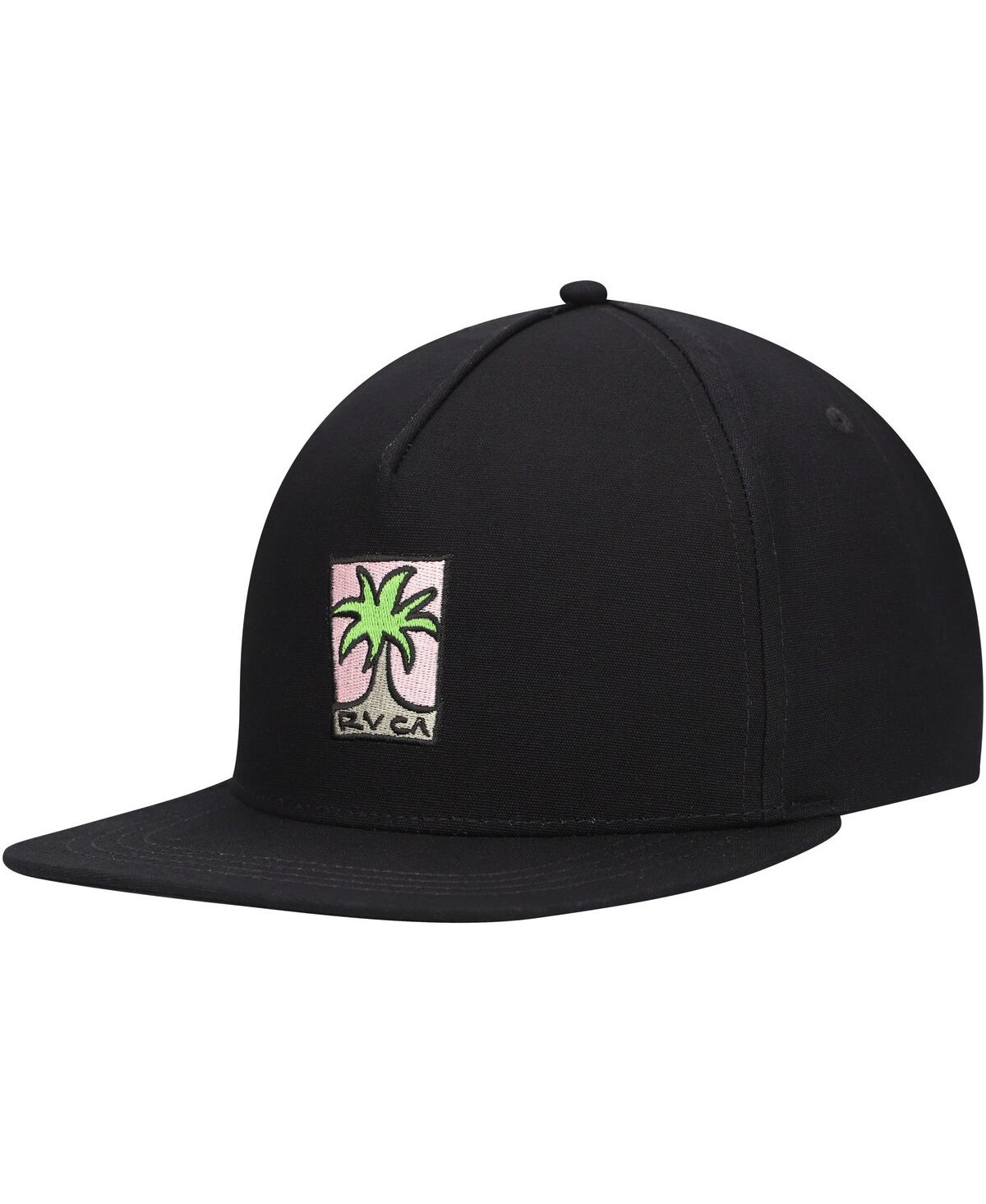 Men's Black Palm Snapback Hat - Black