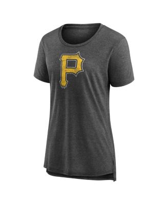 Women's Gray Pittsburgh Pirates Weathered Logo Tri-Blend T-Shirt