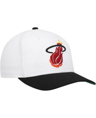 Men's White/Black Miami Heat Hardwood Classics Core 2-Tone 2.0 Pro Snapback Hat