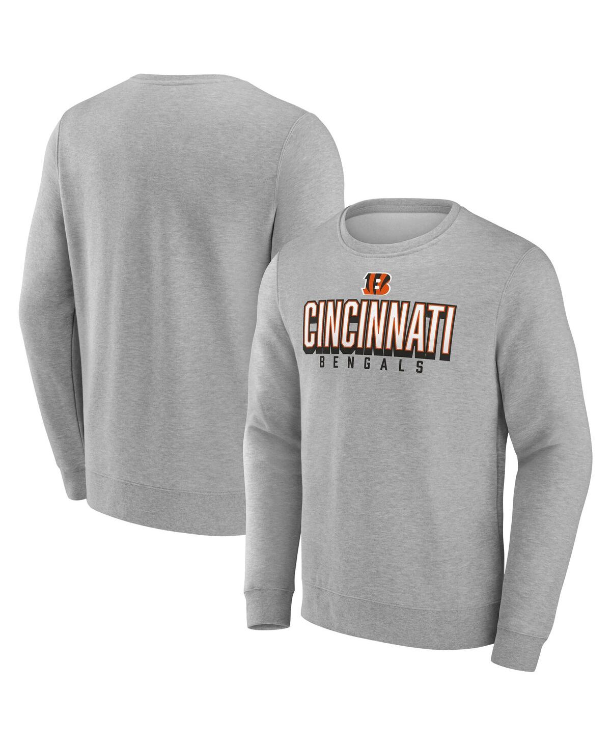 Men's Heather Gray Cincinnati Bengals Bold Move Pullover Sweatshirt - Heather Gray