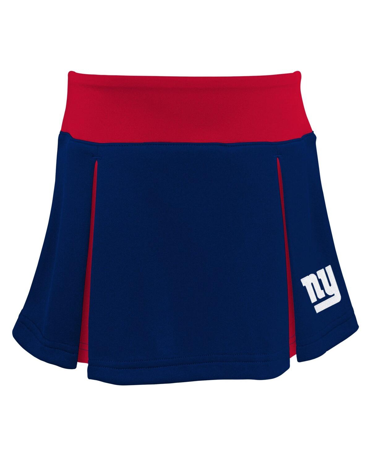 Outerstuff Girls Toddler 2-piece Royal New York Giants Spirit Cheer Cheerleader Bloomers Set In Blue