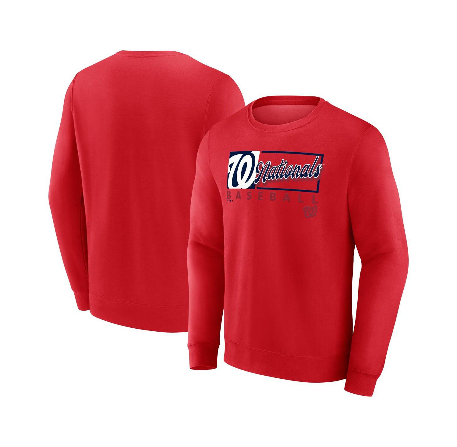 Men's Red Washington Nationals Focus Fleece Pullover Sweatshirt