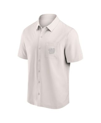 Men's Cream Washington Nationals Front Office Button-Up Shirt