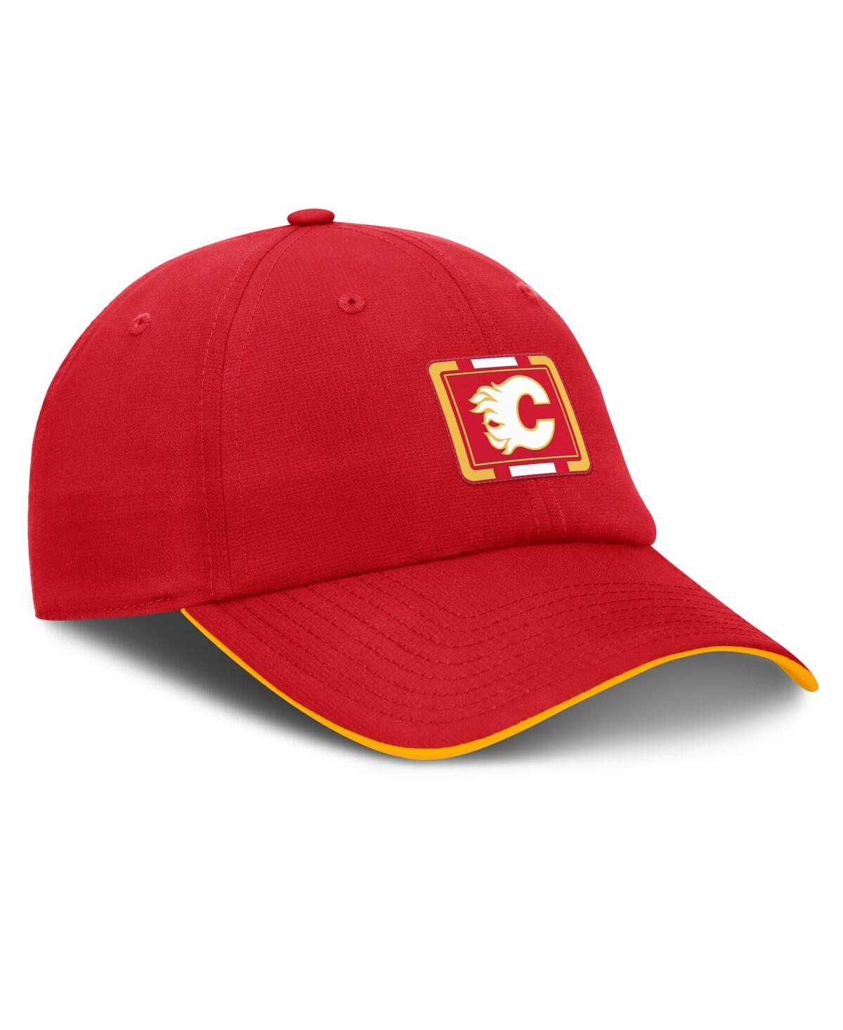 Fanatics Men's Red/gold Calgary Flames Authentic Pro Ripstop Adjustable Hat In Multi