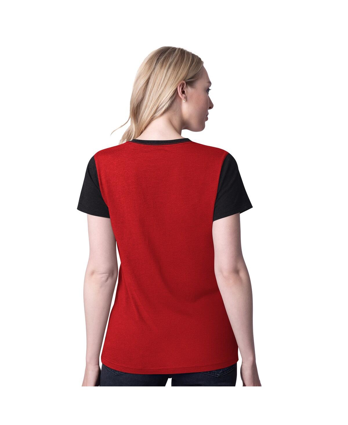 G-iii 4her By Carl Banks Women's Red Kyle Busch Racer Color Blocked T-shirt In Red