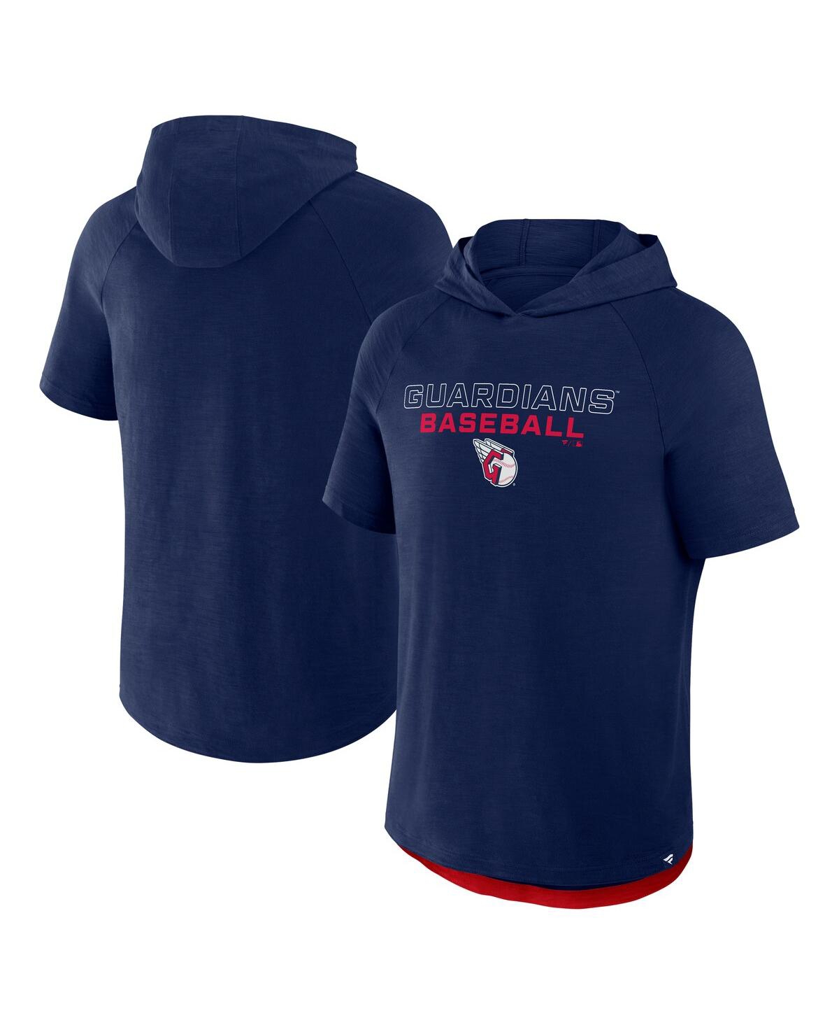 Men's Navy Cleveland Guardians Clubhouse Optimal Play Raglan Hoodie T-Shirt - Navy