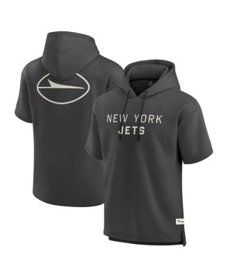 Fanatics - Men's Charcoal New York Jets Elements Future Ground Lettering Short Sleeve Pullover Hoodie