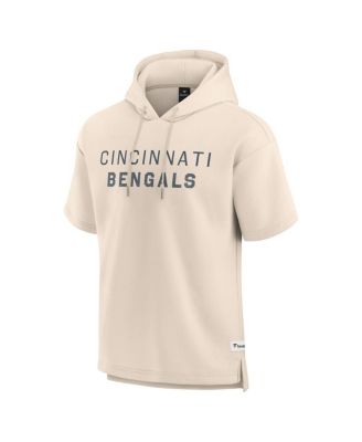 Men's Cream Cincinnati Bengals Elements Future Ground Lettering Short Sleeve Pullover Hoodie