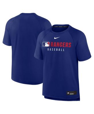 Nike - Men's Royal Texas Rangers Authentic Collection Pregame Raglan Performance T-Shirt