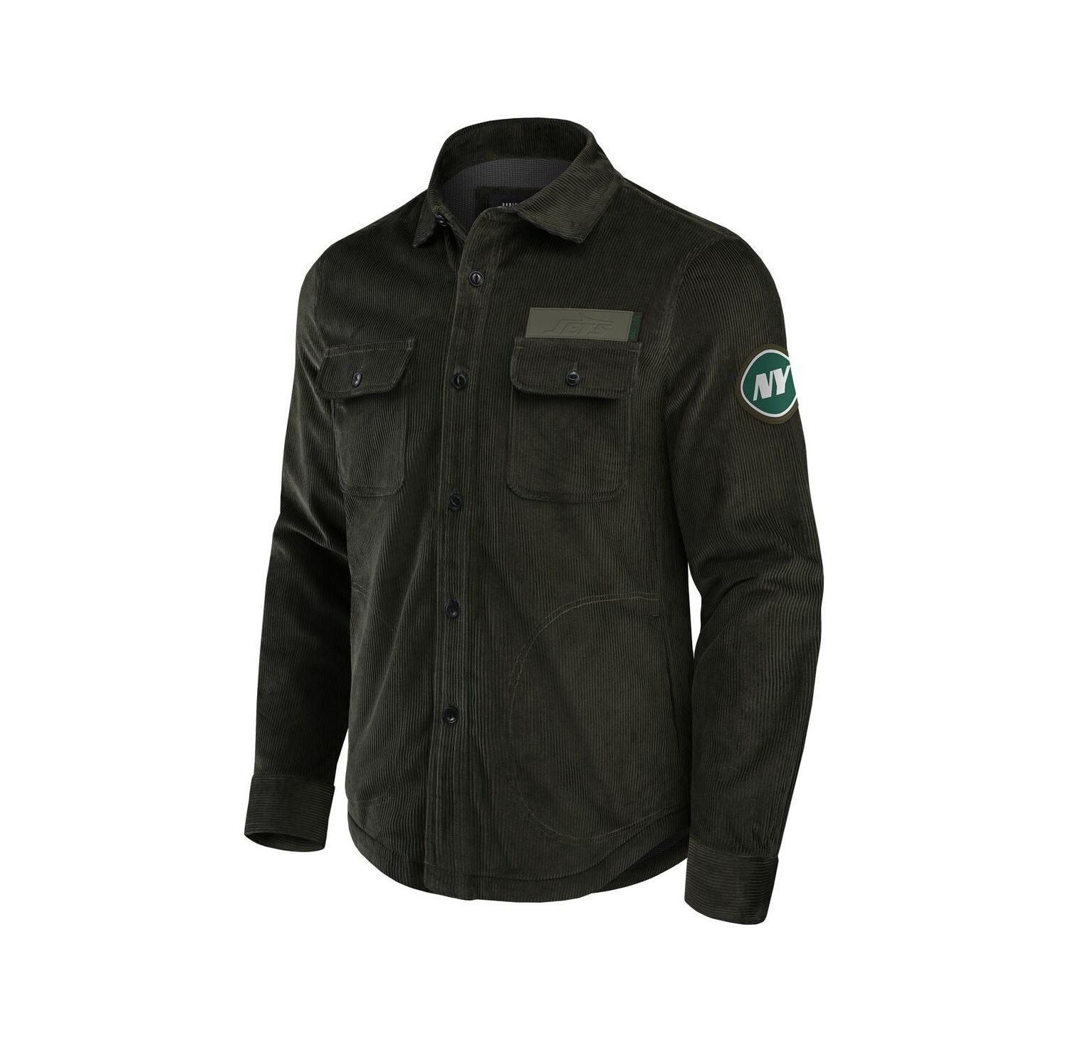 Men's Dark Green New York Jets Corduroy Full-Button Shacket