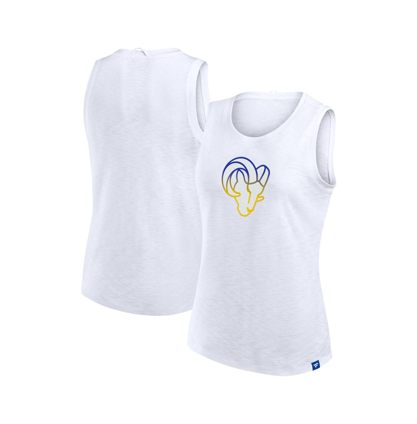 Женский топ Fanatics White Los Angeles Rams Slub — фото 1