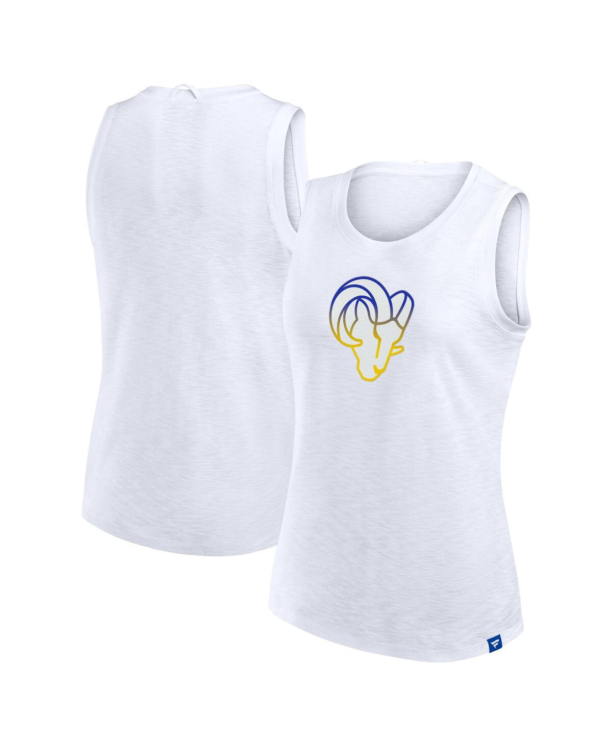 Women's White Los Angeles Rams Slub Tank Top - White