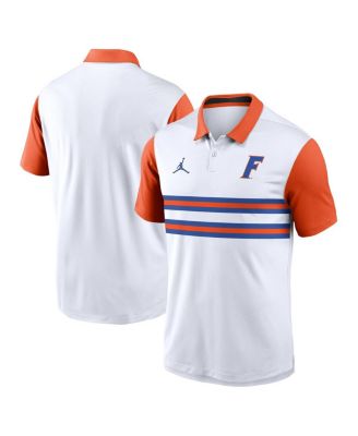 Jordan - Men's White/Orange Florida Gators Athletic Prep Alt Logo Vapor Performance Polo Shirt