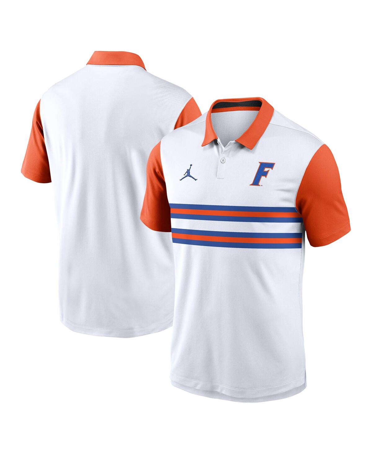 Men's White/Orange Florida Gators Athletic Prep Alt Logo Vapor Performance Polo Shirt - White, Orange