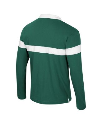 Men's Green Michigan State Spartans Too Cool For School Long Sleeve Polo Shirt