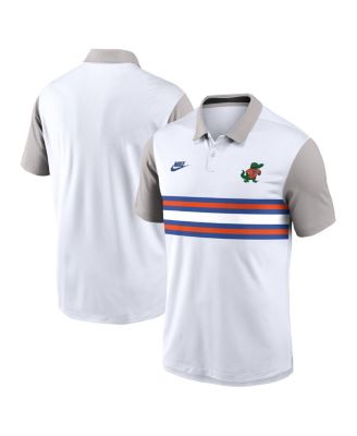 Nike - Men's White/Gray Florida Gators Athletic Prep Legacy Logo Vapor Performance Polo Shirt