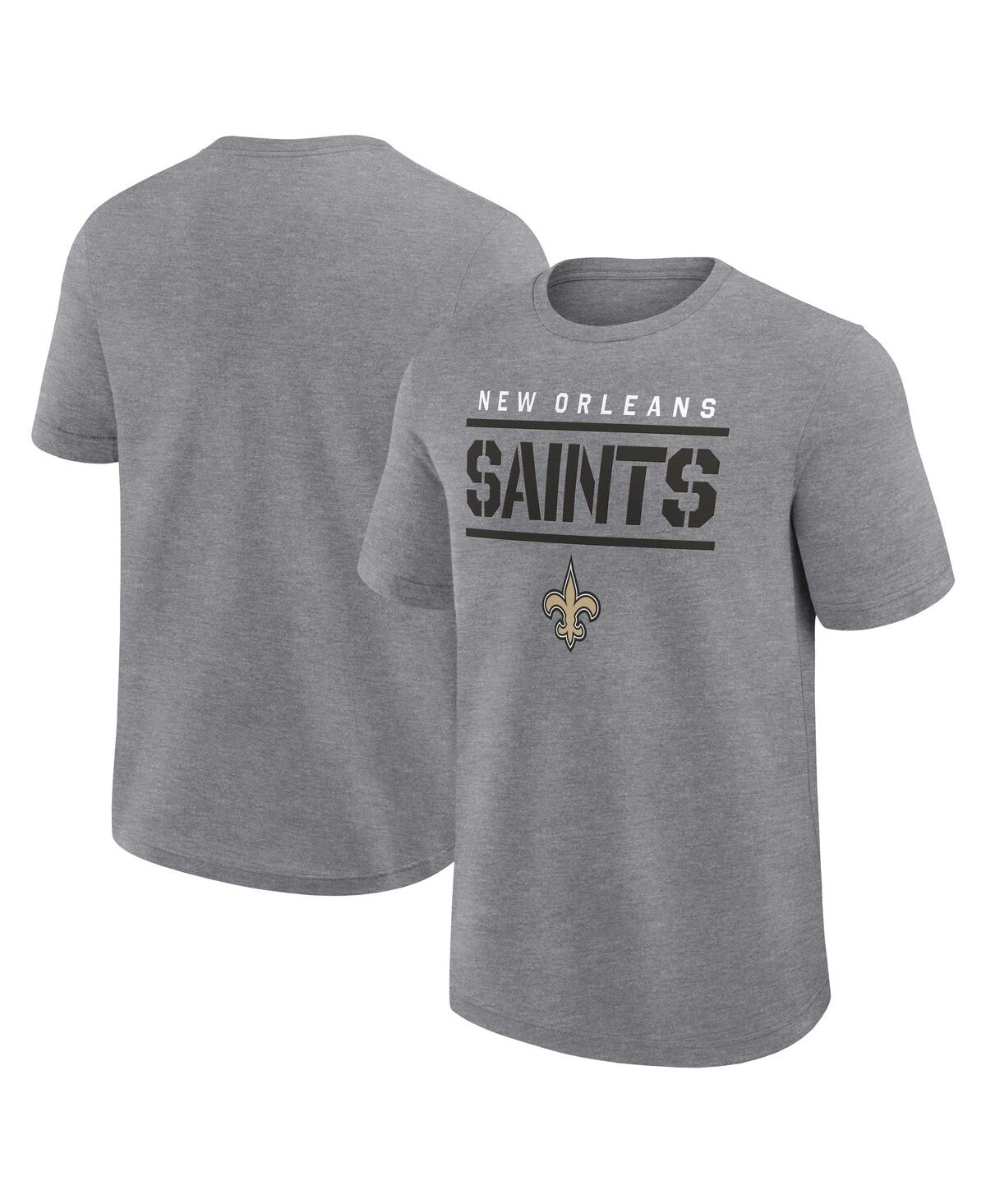 Men's Heather Gray New Orleans Saints Top Notch T-Shirt - Heather Gray
