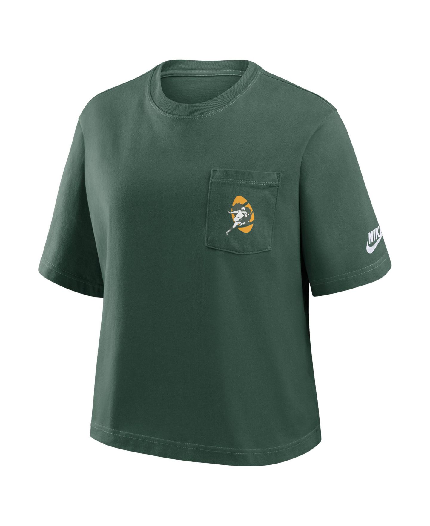 Женская футболка Nike Green Green Bay Packers Rewind Pocket Boxy — фото 2