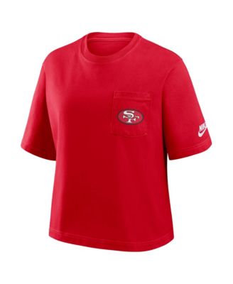 Women's Scarlet San Francisco 49ers Rewind Pocket Boxy T-Shirt