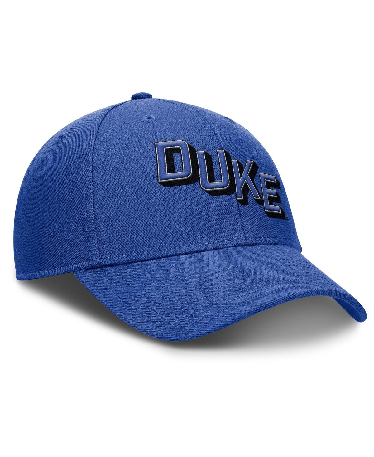 Nike Royal Duke Blue Devils Slanted Primetime Rise Performance Adjustable Hat In Blue