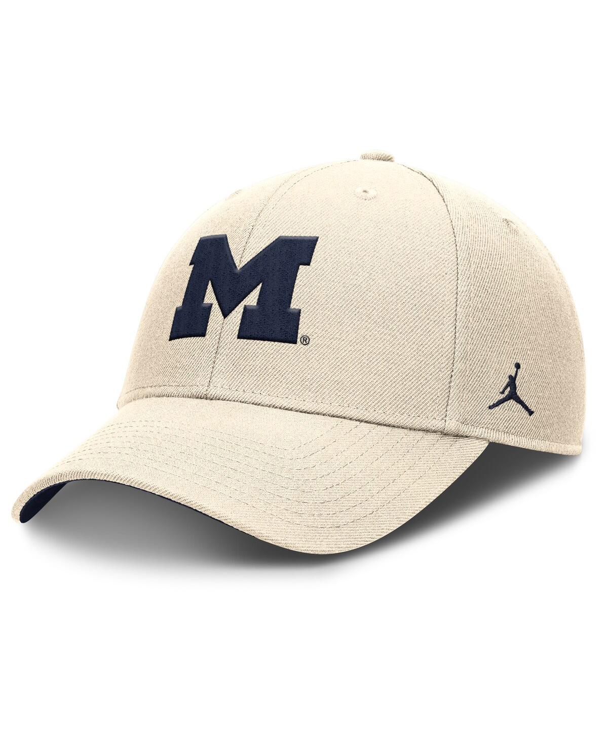 Men's Natural Michigan Wolverines Rise Primetime Performance Trucker Adjustable Hat - Natural