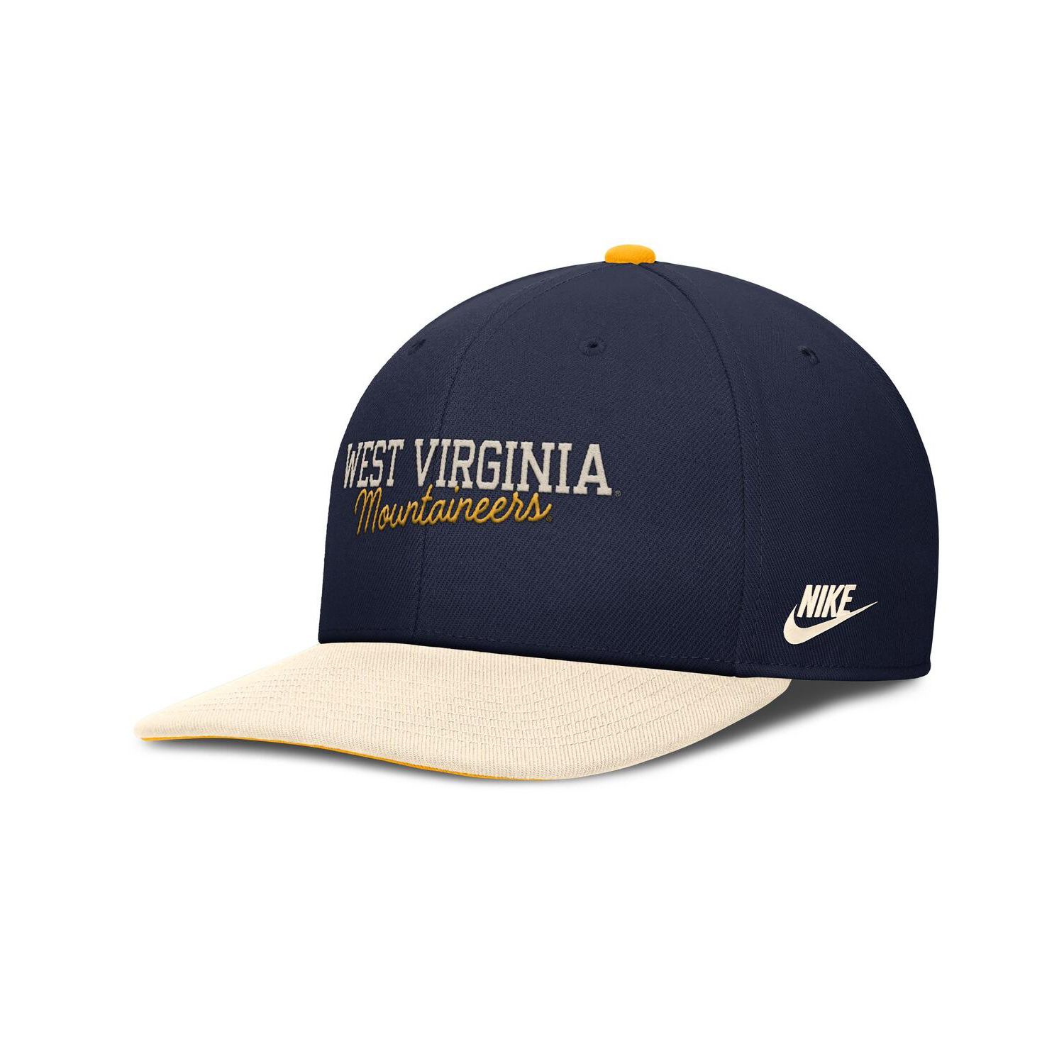 Men's Navy/Cream West Virginia Mountaineers Pro Legacy Script Snapback Hat
