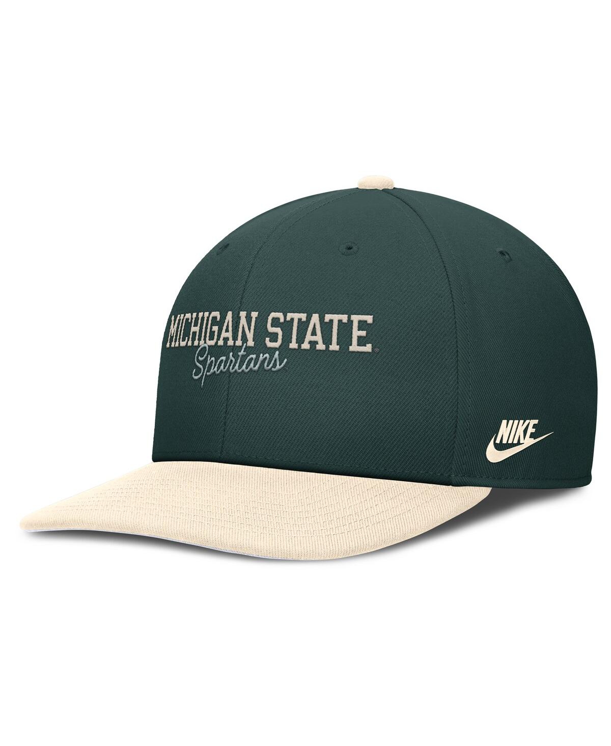 Nike Men's Green/cream Michigan State Spartans Pro Legacy Script Snapback Hat